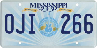 MS license plate OJI266