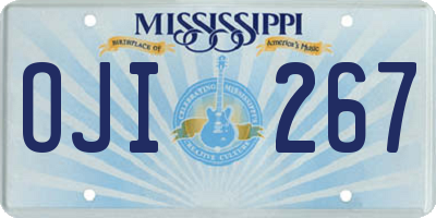 MS license plate OJI267