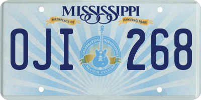 MS license plate OJI268
