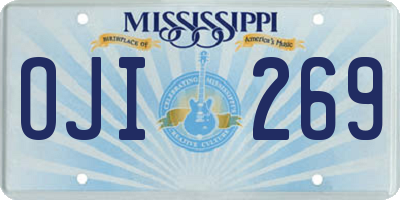 MS license plate OJI269