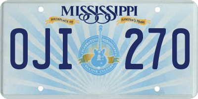 MS license plate OJI270