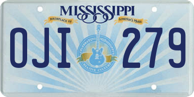 MS license plate OJI279