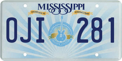 MS license plate OJI281