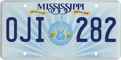MS license plate OJI282