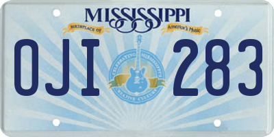 MS license plate OJI283
