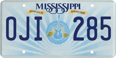 MS license plate OJI285