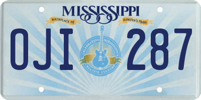 MS license plate OJI287