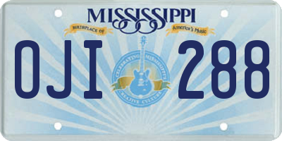 MS license plate OJI288