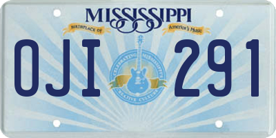 MS license plate OJI291