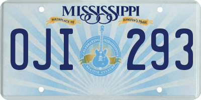 MS license plate OJI293