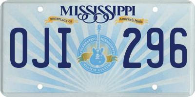 MS license plate OJI296