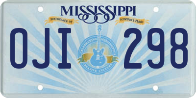 MS license plate OJI298