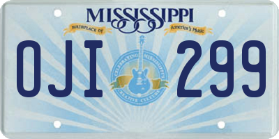 MS license plate OJI299