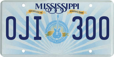 MS license plate OJI300