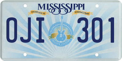 MS license plate OJI301