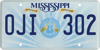MS license plate OJI302