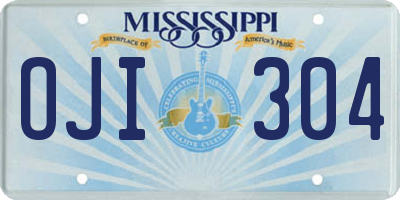 MS license plate OJI304