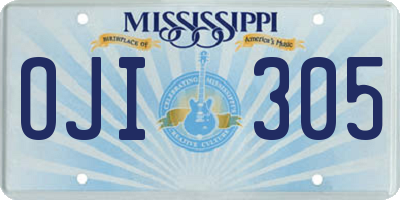 MS license plate OJI305
