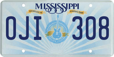 MS license plate OJI308