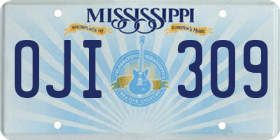 MS license plate OJI309