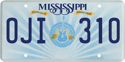 MS license plate OJI310