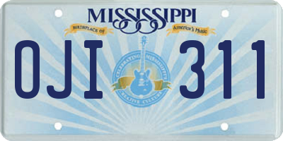MS license plate OJI311