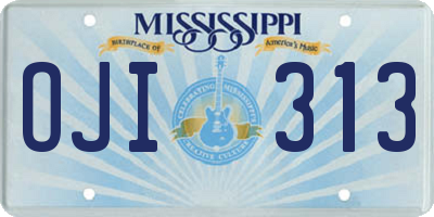 MS license plate OJI313
