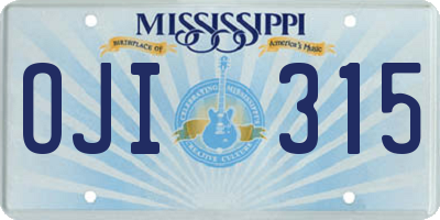 MS license plate OJI315