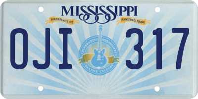 MS license plate OJI317