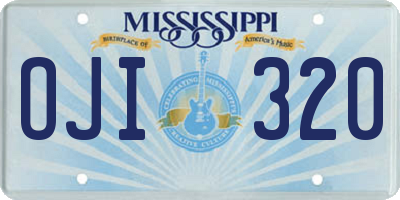 MS license plate OJI320