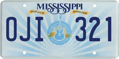 MS license plate OJI321