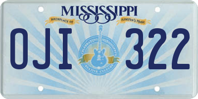 MS license plate OJI322
