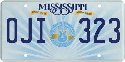 MS license plate OJI323