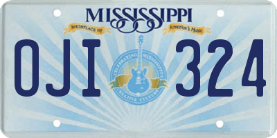 MS license plate OJI324
