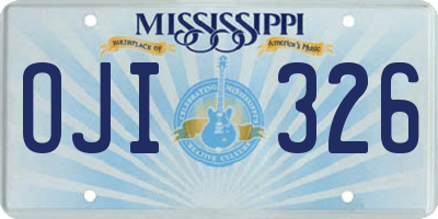 MS license plate OJI326