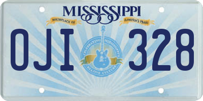 MS license plate OJI328