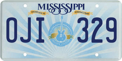 MS license plate OJI329
