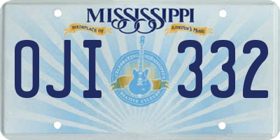MS license plate OJI332