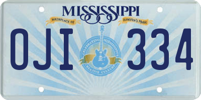 MS license plate OJI334
