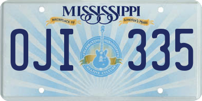 MS license plate OJI335