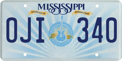 MS license plate OJI340