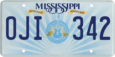 MS license plate OJI342