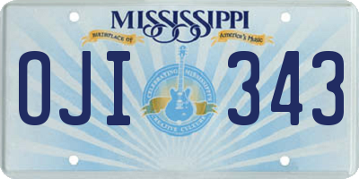 MS license plate OJI343