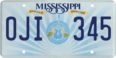MS license plate OJI345