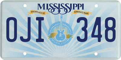 MS license plate OJI348