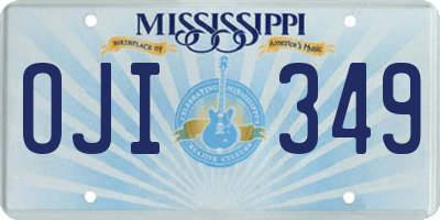MS license plate OJI349