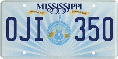 MS license plate OJI350