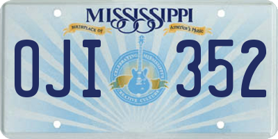 MS license plate OJI352