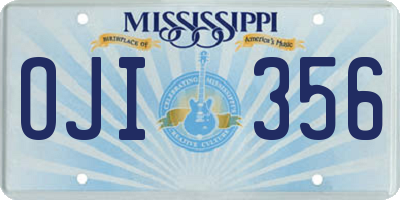 MS license plate OJI356
