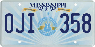 MS license plate OJI358